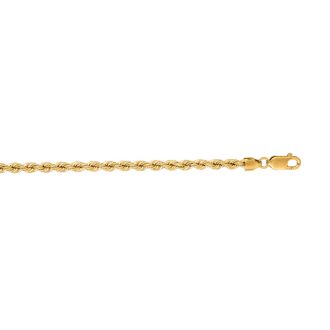 14 Karat Yellow Gold 3.0mm 18 Inch Solid Rope Chain