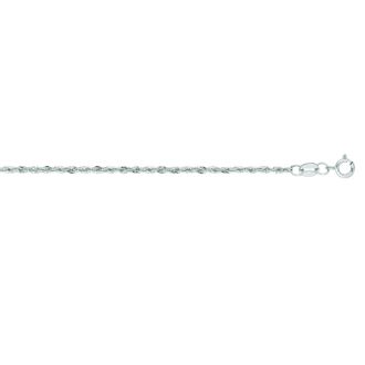 14 Karat White Gold 1.50mm 16 Inch Light Weight Rope Chain