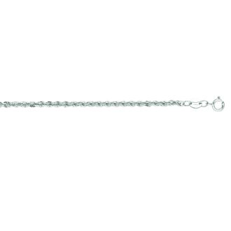 14 Karat White Gold 2.0mm 20 Inch Light Weight Rope Chain