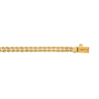 14 Karat Yellow Gold 3.0mm 7 Inch Double Line Rope Chain