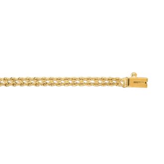 14 Karat Yellow Gold 3.0mm 8 Inch Double Line Rope Chain