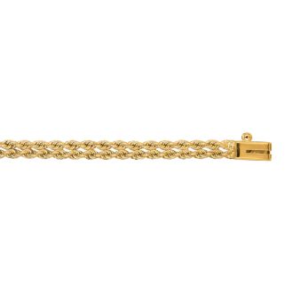 14 Karat Yellow Gold 4.0mm 7 Inch Double Line Rope Chain