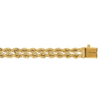 14 Karat Yellow Gold 6.0mm 8 Inch Double Line Rope Chain