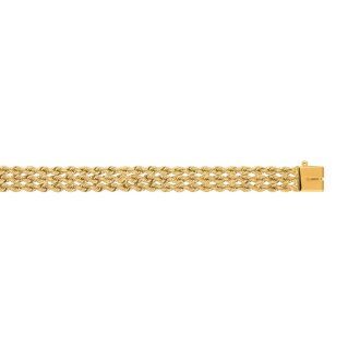 14 Karat Yellow Gold 7.50mm 7 Inch Multi Line Rope Chain