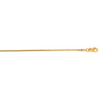 14 Karat Yellow Gold 1.2mm 16 Inch Diamond Cut Franco Chaini