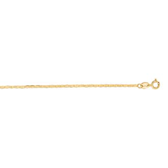 14 Karat Yellow Gold 1.2mm 20 Inch Diamond Cut Mariner Link Chain