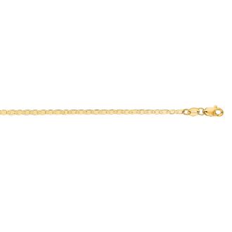 14 Karat Yellow Gold 1.7mm 18 Inch Diamond Cut Mariner Link Chain