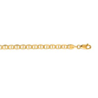 14 Karat Yellow Gold 4.50mm 7 Inch Diamond Cut Mariner Link Chain