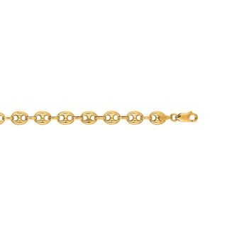 14 Karat Yellow Gold 6.90mm 7 Inch Puffed Mariner Link Chain