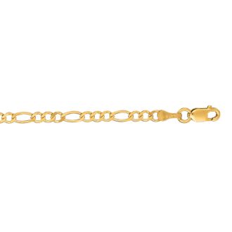 14 Karat Yellow Gold 2.80mm 18 Inch Diamond Cut Classic Figaro Chain
