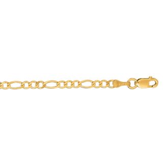 14 Karat Yellow Gold 3.10mm 16 Inch Diamond Cut Classic Figaro Chain