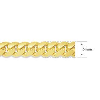14 Karat Yellow Gold 6.50mm 24 Inch Light Miami Cuban Chain