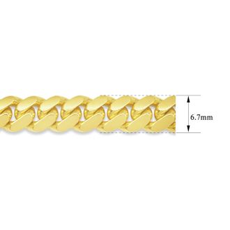 14 Karat Yellow Gold 6.70mm 22 Inch Miami Cuban Chain