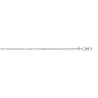 14 Karat White Gold 2.60mm 18 Inch Comfort Curb Chain