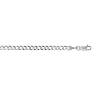 14 Karat White Gold 3.60mm 7 Inch Comfort Curb Chain