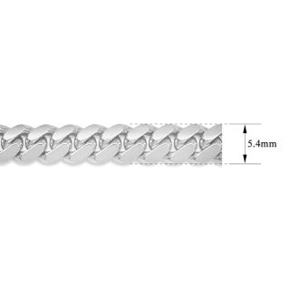 14 Karat White Gold 5.40mm 8.50 Inch Light Miami Cuban Chain Bracelet