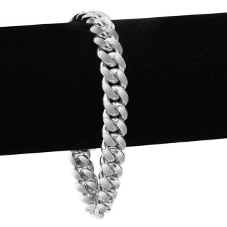 14 Karat White Gold 6.50mm 8.50 Inch Light Miami Cuban Chain Bracelet