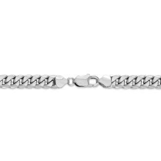 14 Karat White Gold 6.50mm 8.50 Inch Light Miami Cuban Chain Bracelet