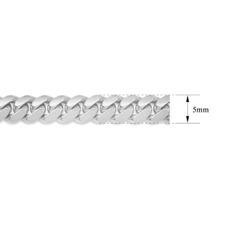 14 Karat White Gold 5.0mm 8.50 Inch Miami Cuban Chain Bracelet