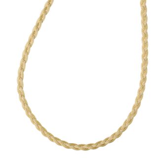 14 Karat Yellow Gold 4.0mm 18 Inch Braided Mesh Chain Necklace