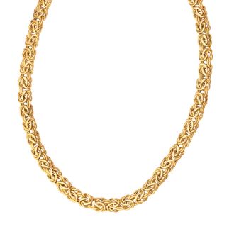 14 Karat Yellow Gold 9.0mm 18 Inch Shiny Byzantine Necklace
