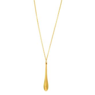 14 Karat Yellow Gold 1.10mm 17 Inch Shiny Teardrop & Cable Chain Necklace