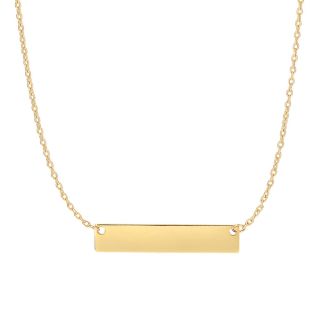 14 Karat Yellow Gold 4.9mm 18 Inch Horizontal Bar Necklace