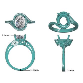 3 1/2 Carat Oval Shape Blue Topaz and Halo Diamond Ring In 14 Karat Rose Gold