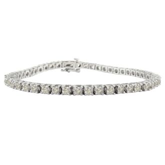 7 Carat Diamond Tennis Bracelet In 14 Karat White Gold, 8 1/2 Inches