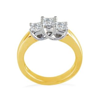 CLOSEOUT 3/4ct Princess Three Diamond Ring, 14K Yellow Gold