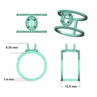 1 3/4 Carat Oval Shape Blue Topaz and Halo Diamond Spacer Ring In 14 Karat White Gold