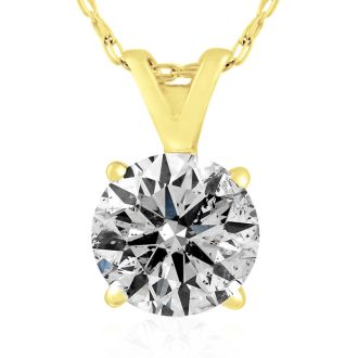 1CT DIAMOND BLOWOUT! 1ct Diamond Pendant in 14k Yellow Gold. UNHEARD OF PRICE!