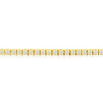 2 Carat Genuine Diamond Tennis Bracelet In 14 Karat Yellow Gold