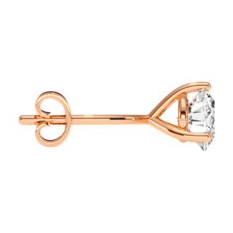 1/2 Carat Diamond Martini Stud Earrings In 14 Karat Rose Gold