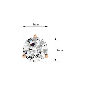 1/2 Carat Diamond Martini Stud Earrings In 14 Karat Rose Gold