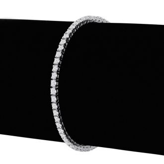 3 1/2 Carat Diamond Tennis Bracelet In 14 Karat White Gold, 8 Inches