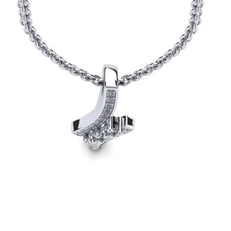 1/3 Carat Two Stone Two Diamond Pendant Necklace In 14K White Gold