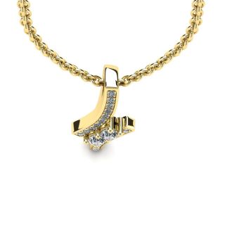 1/3 Carat Two Stone Two Diamond Pendant Necklace In 14K Yellow Gold