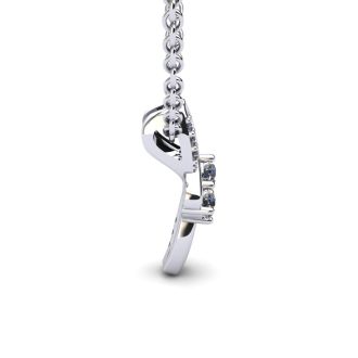 1/4 Carat Two Stone Two Diamond Knot Necklace In 14K White Gold