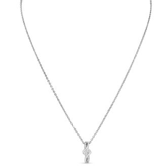 1/4 Carat Two Stone Two Diamond Knot Necklace In 14K White Gold