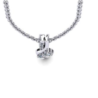 1/4 Carat Two Stone Two Diamond Knot Necklace In 14K White Gold