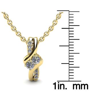 1/4 Carat Two Stone Two Diamond Knot Necklace In 14K Yellow Gold