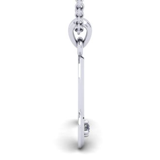 Letter A Diamond Initial Necklace In Sterling Silver With Free Chain