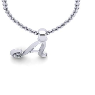 Letter A Diamond Initial Necklace In White Gold With Free Chain