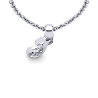 Letter J Diamond Initial Necklace In White Gold With Free Chain