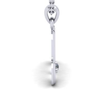 Letter M Diamond Initial Necklace In Sterling Silver With Free Chain