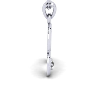 Letter R Diamond Initial Necklace In Sterling Silver With Free Chain