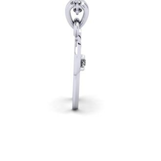 Letter W Diamond Initial Necklace In White Gold With Free Chain