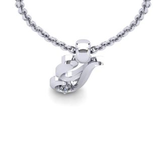 Letter Y Diamond Initial Necklace In White Gold With Free Chain
