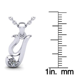 Letter Y Diamond Initial Necklace In White Gold With Free Chain